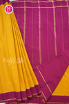 Pure Mysore Crepe Silk Saree-Mustardyellow And Pink-PA55504