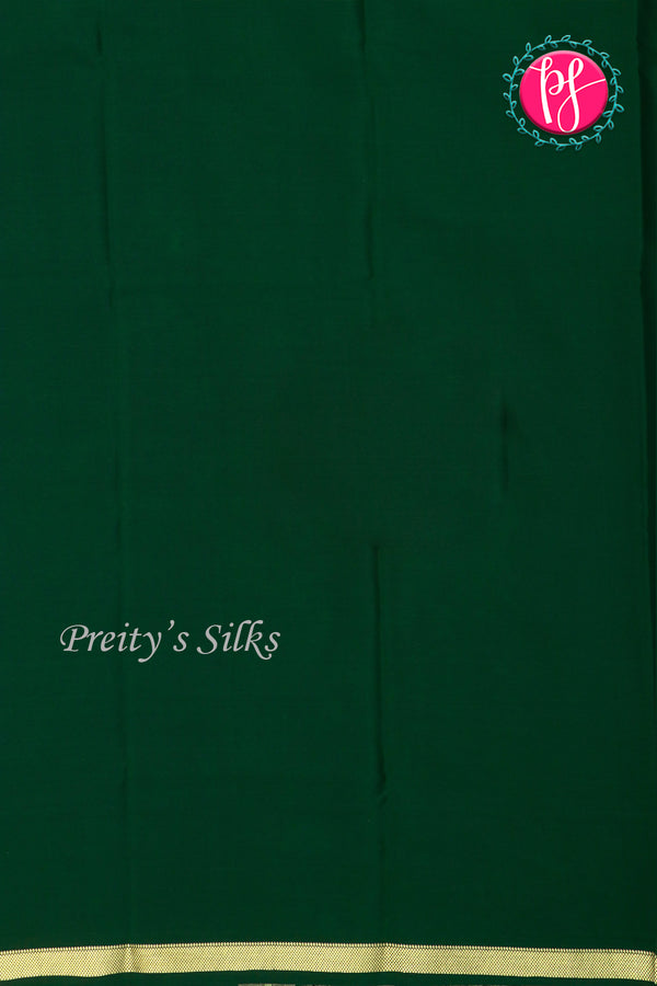 Pure Mysore Crepe Silk Saree-Singlechecks-Bottlegreen-PA20527