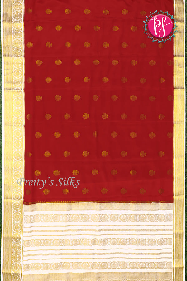 Pure Mysore Crepe Silk Saree-PF77383