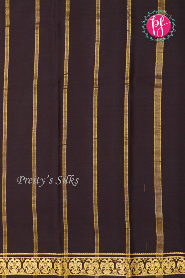 Pure Mysore Crepe Silk Saree-Gandaberunda-Yellow And Black-PA19895