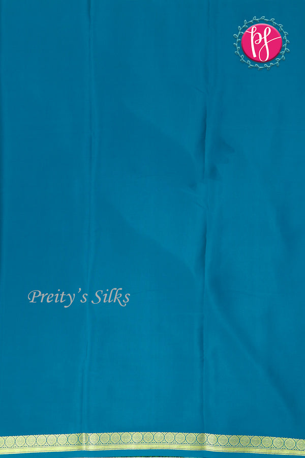 Pure Mysore Crepe Silk Saree -Teal Blue-PA11134