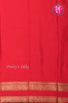 Pure Designer Crepe Silk Saree-Red And Halfwhite-PA20827