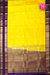 Pure Kanchipuram Silk Saree-Yellow And Navyblue-PA23514