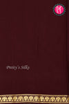 Pure Mysore Crepe Silk Saree-Gandaberunda Border-Chocolatebrown-PA20598