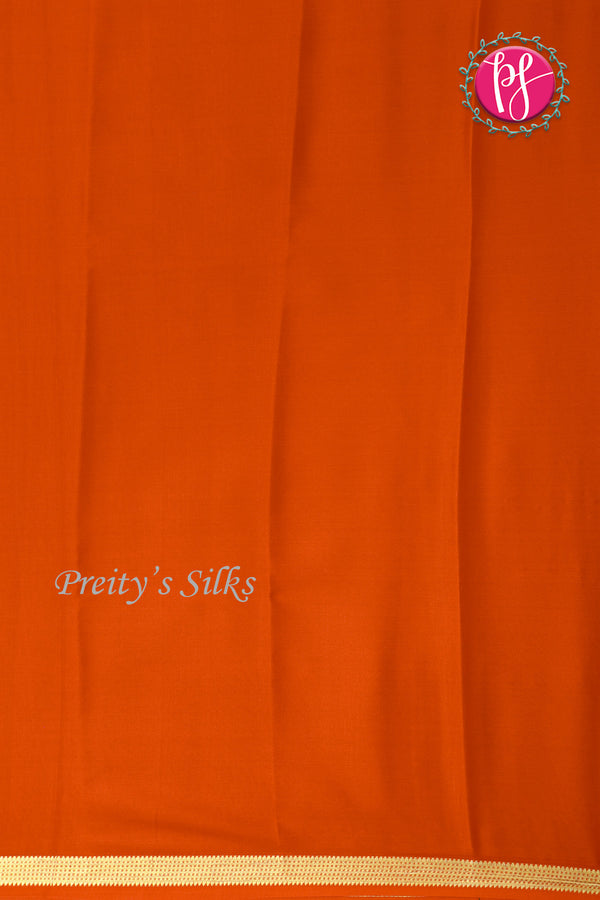 Pure Mysore Crepe Silk Saree -Orange-PA03056