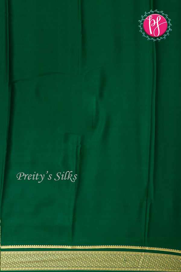 Pure Mysore Crepe Silk Saree-Bottlegreen-PA84140