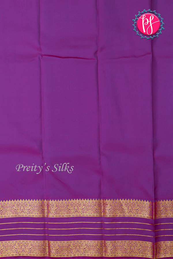 Pure Kanchipuram Silk Saree-Iceblue And Purple-PA23554