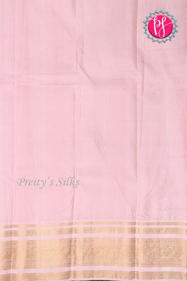Pure Kanchipuram Silk Saree-Blue And Lightpink-PA23514