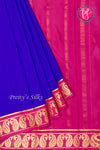 Pure Mysore Crepe Silk Saree -Royalblue And Pink-PA47159