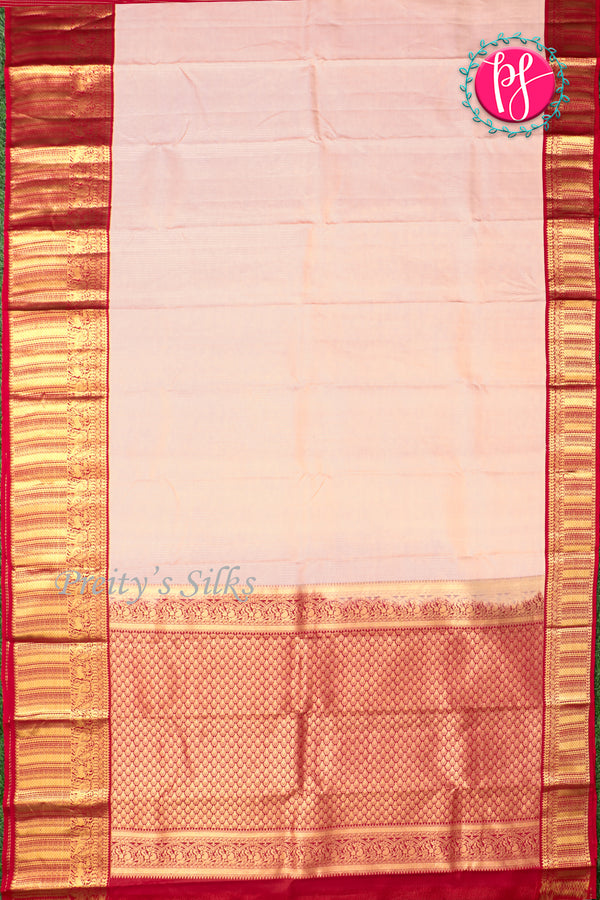 Pure Kanchipuram Silk Saree-Lightpink And Marron-PA23597