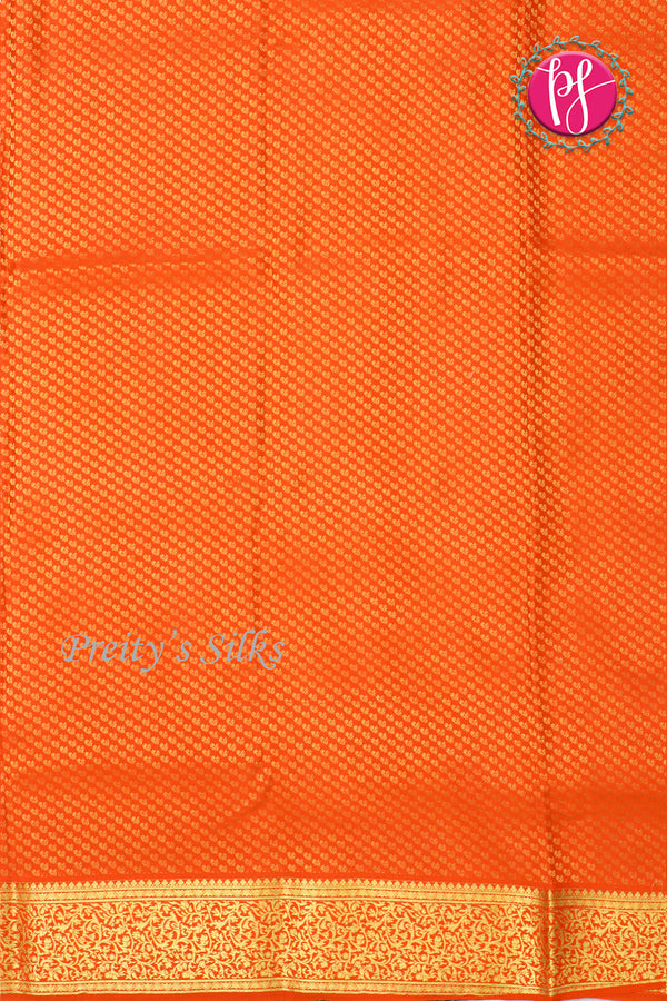 Pure Mysore Crepe Silk Saree -Orange-PF85868
