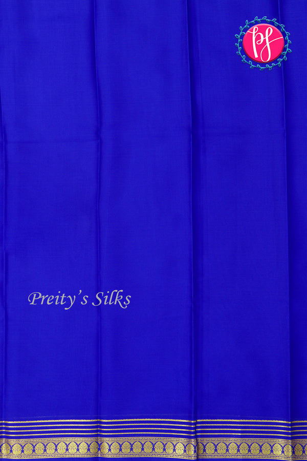 Pure Mysore Crepe Silk Saree-Royalblue-PA21845