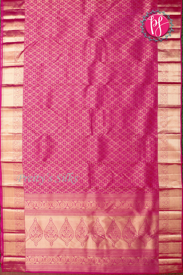 Pure Kanchipuram Silk Saree-Pink-PA04493