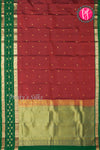 Half Pure Kanchipuram Silk Saree-Maroon And Bottlegreen-PA24684