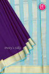 Pure Mysore Crepe Silk Saree-Purple And Pastelblue-PA22389