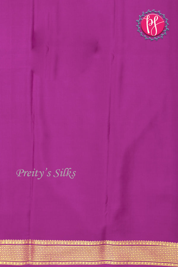 Pure Mysore Crepe Silk Saree -Seablue And Purple-PA72877