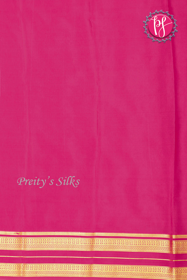 Pure Mysore Crepe Silk Saree-Teal Blue And Pink-PA19929