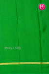 Pure Mysore Crepe Silk Saree Contrast PlainBorder -Red And Green-PA10788