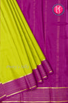 Pure Mysore Crepe Silk Saree-Olivegreen And Mejentapink-PA28865