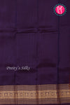 Half Pure Kanchipuram Silk Saree-Halfwhite And Navyblue-PA25826