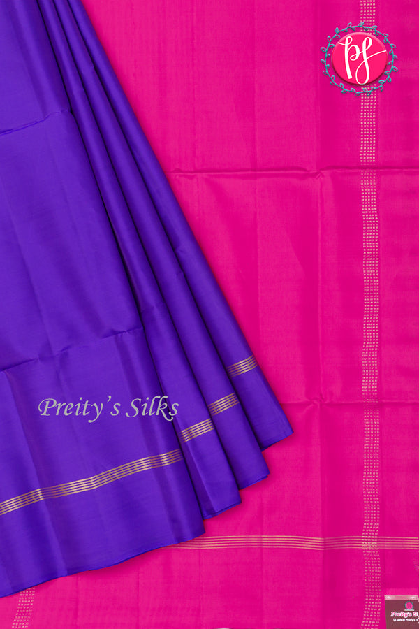 Kanchipuram Soft Silk Saree-Royalblue And Pink-PA35021