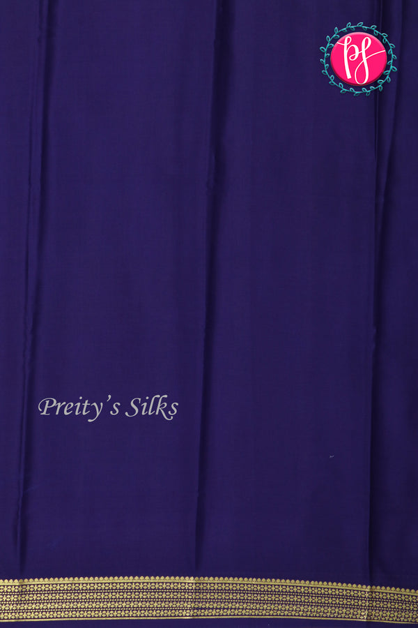Pure Mysore Crepe Silk Saree-Dep wine And Navyblue-PA22237