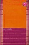 Pure Mysore Crepe Silk Saree-Brick orange And Darkpink-PF66917