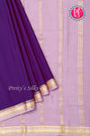 Pure Mysore Crepe Silk Saree-Imperial Purple And Mauve- PA28638