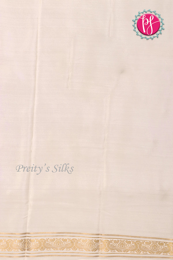 Pure Mysore Crepe Silk Saree -Lightpink And White Red-PA01237