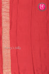 PURE KADDI BANARASI GEORGETTE SILK SAREE-Red-PA23833