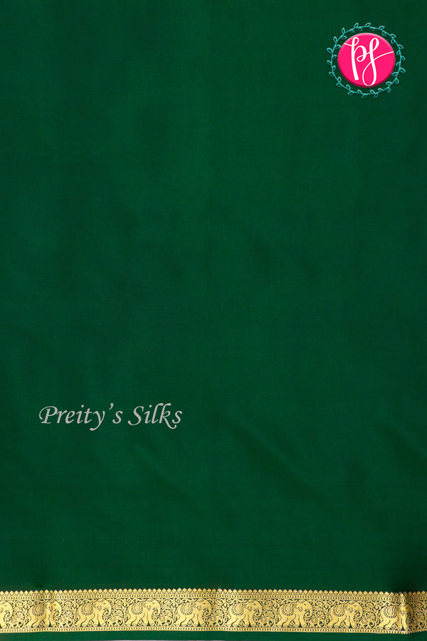 Pure Mysore Crepe Silk Saree-Bottlegreen-PA19804