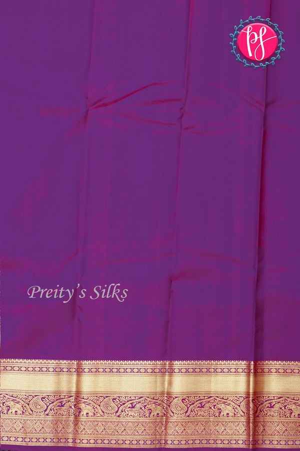 Pure Kanchipuram Silk Saree-Purple-PA34602
