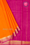 Pure Mysore Crepe Silk Saree-Orange And Pink-PA22436