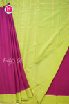 Pure Mysore Crepe Silk Saree-Dark mejentapink And Dusty Olivegreen-PA55504