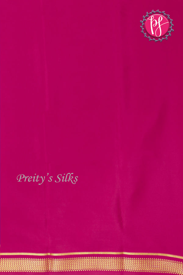 Pure Mysore Crepe Silk Saree -Royalblue And Mejentapink-PA10650