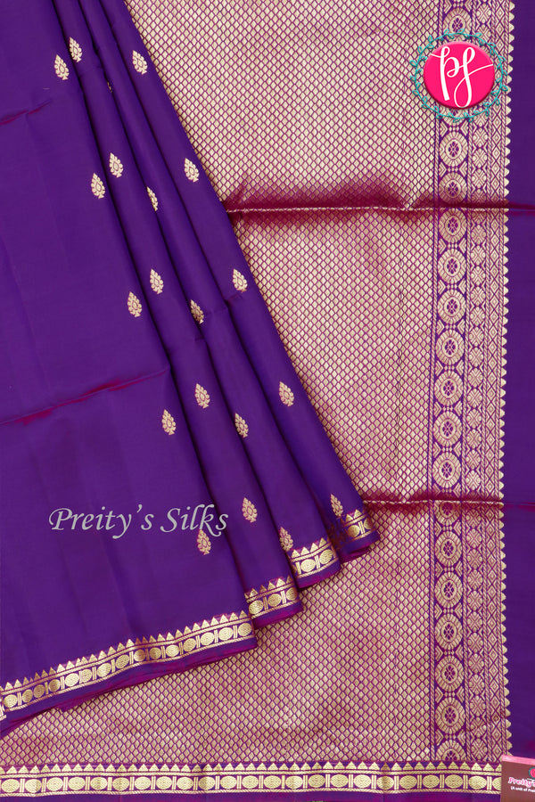 Kanchipuram Soft Silk Saree-Purple-PA35075