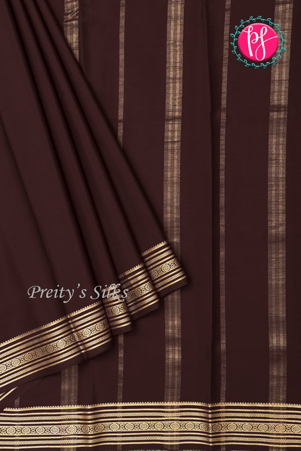 Pure Mysore Crepe Silk Saree-Deepmaroon-PA35304