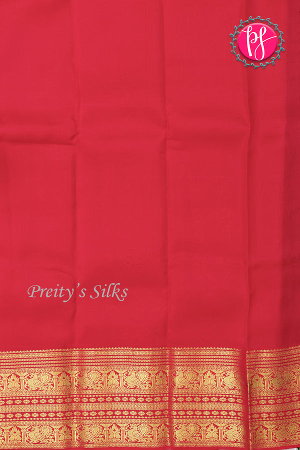 Half Pure Kanchipuram Silk Saree-Lightpink And Red-PA25826