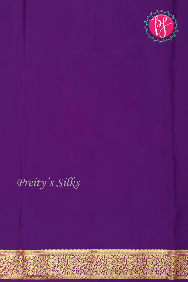 Pure Mysore Crepe Silk Saree -Lilac And Purple-PA01166