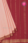 Pure Mysore Crepe Silk Saree-Soft Pink and Maroon-PA19960