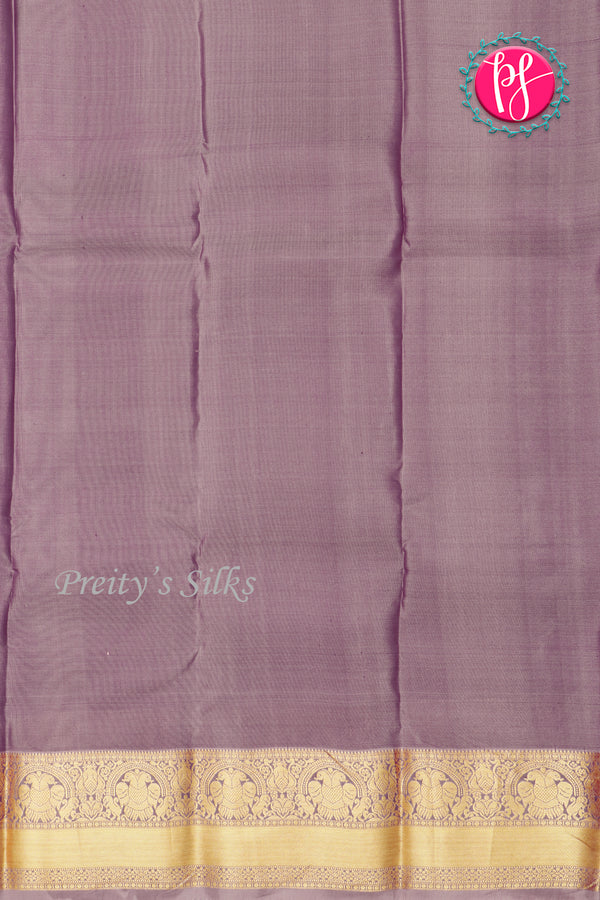 Half Pure Kanchipuram Silk Saree-Dark Burgundy And Slategrey-PA35213