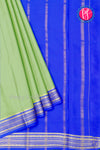 Pure Mysore Crepe Silk Saree-Pastelgreen And Royalblue-PA28981