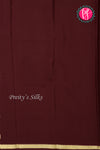 Pure Mysore Crepe Silk Saree-Singlechecks-Maroon-PA20527