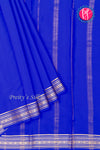 Pure Mysore Crepe Silk Saree-Royalblue-PA35304
