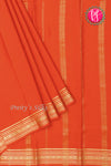 Pure Mysore Crepe Silk Saree-Orange-PA35304