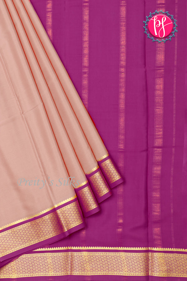 Pure Mysore Crepe Silk Saree-Chikku And Richmejenta-PA28744