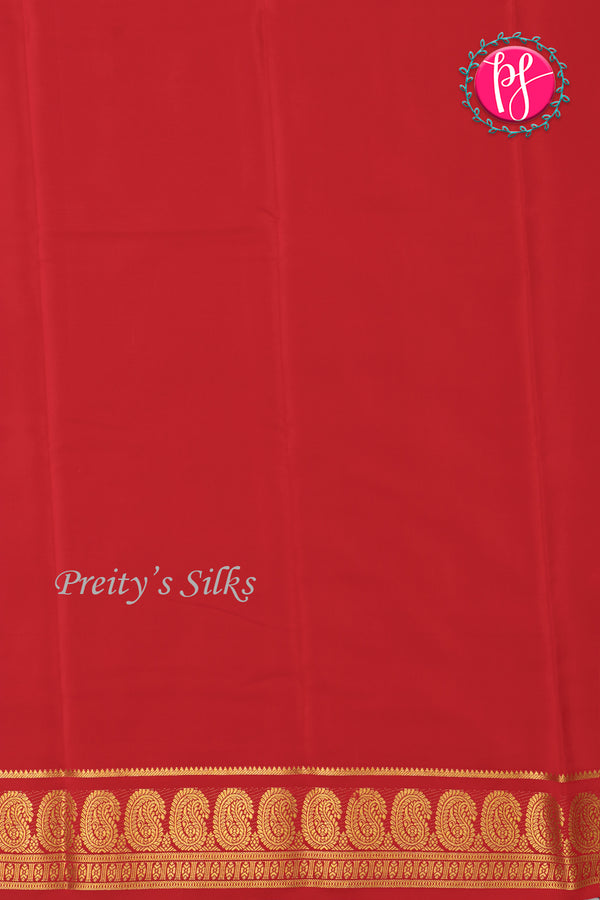 Pure Mysore Crepe Silk Saree-Red-PA20648
