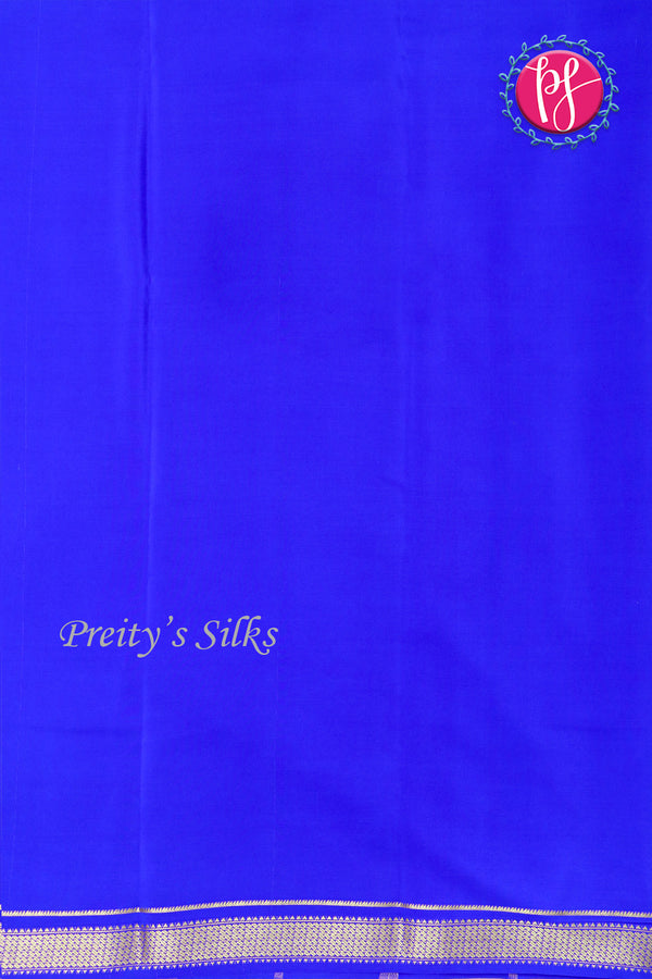 Pure Mysore Crepe Silk Saree -Pistagreen And Royalblue-PA10650