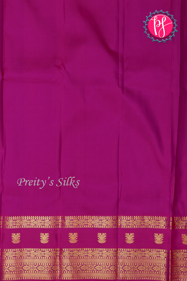 Pure Kanchipuram Silk Saree-Pistagreen And Mejenapink-PA23514