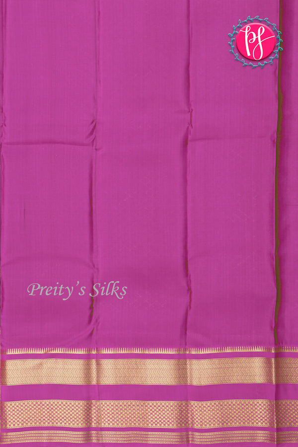 Half Pure Kanchipuram Silk Saree-Black And Pink-PA25014